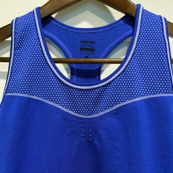 Nike Pro Blue Racer Back Vented Compression Tank - Picture 3 of 9